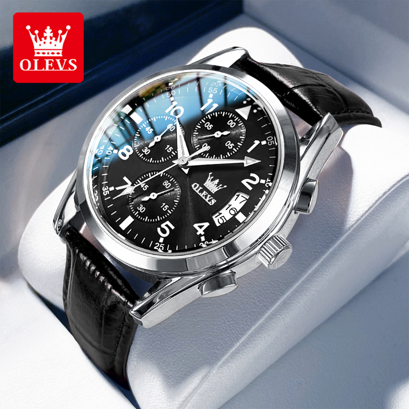 OLEVS Zegarek kwarcowy dla męż – Leather Watch Band Men recenzja i cena