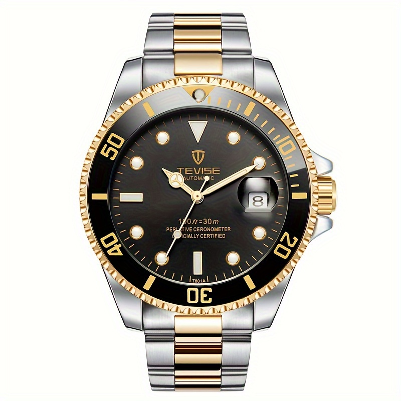 TEVISE Nowy męski zegarek mech – Cartier Watch Tank recenzja i cena