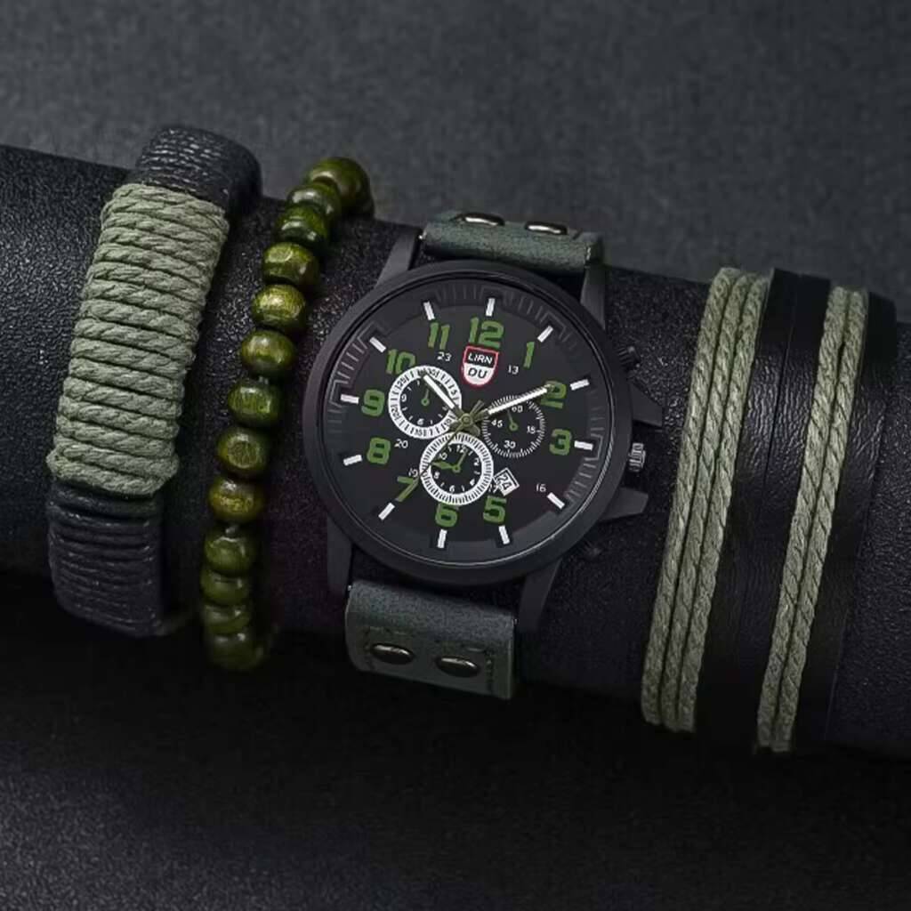 4 sztuk/zestaw męskie zegarki  – Leather Watch Band Men recenzja i cena